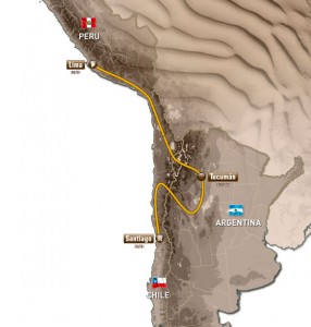 Официалният маршрут на рали Дакар 2013: старт в Перу, финал в Чили